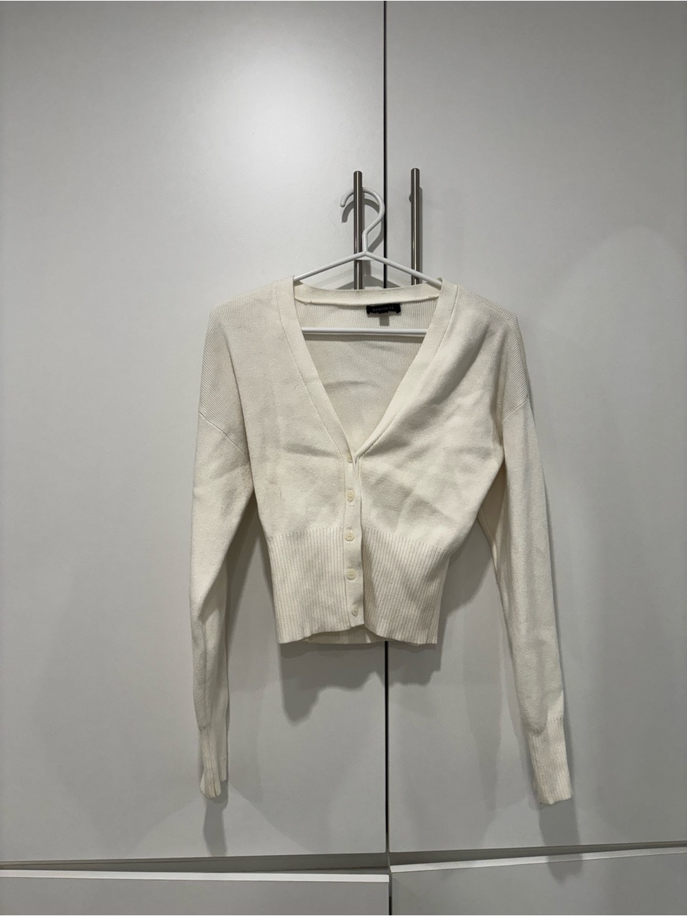 Dynamite Cream V-Neck Buttoned Crop Cardigan
